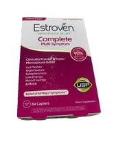Estroven Menopause Relief Complete Multi-Symptom 84 Caplets, EXP 04/2027