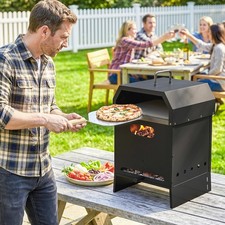 3 in 1 Outdoor Pizza Oven, Portable Wood Fired Pizza Maker with Handles