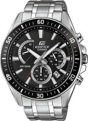 Casio Edifice EFR-552D-1A Chronograph Steel Night Index Black Dial Import Watch