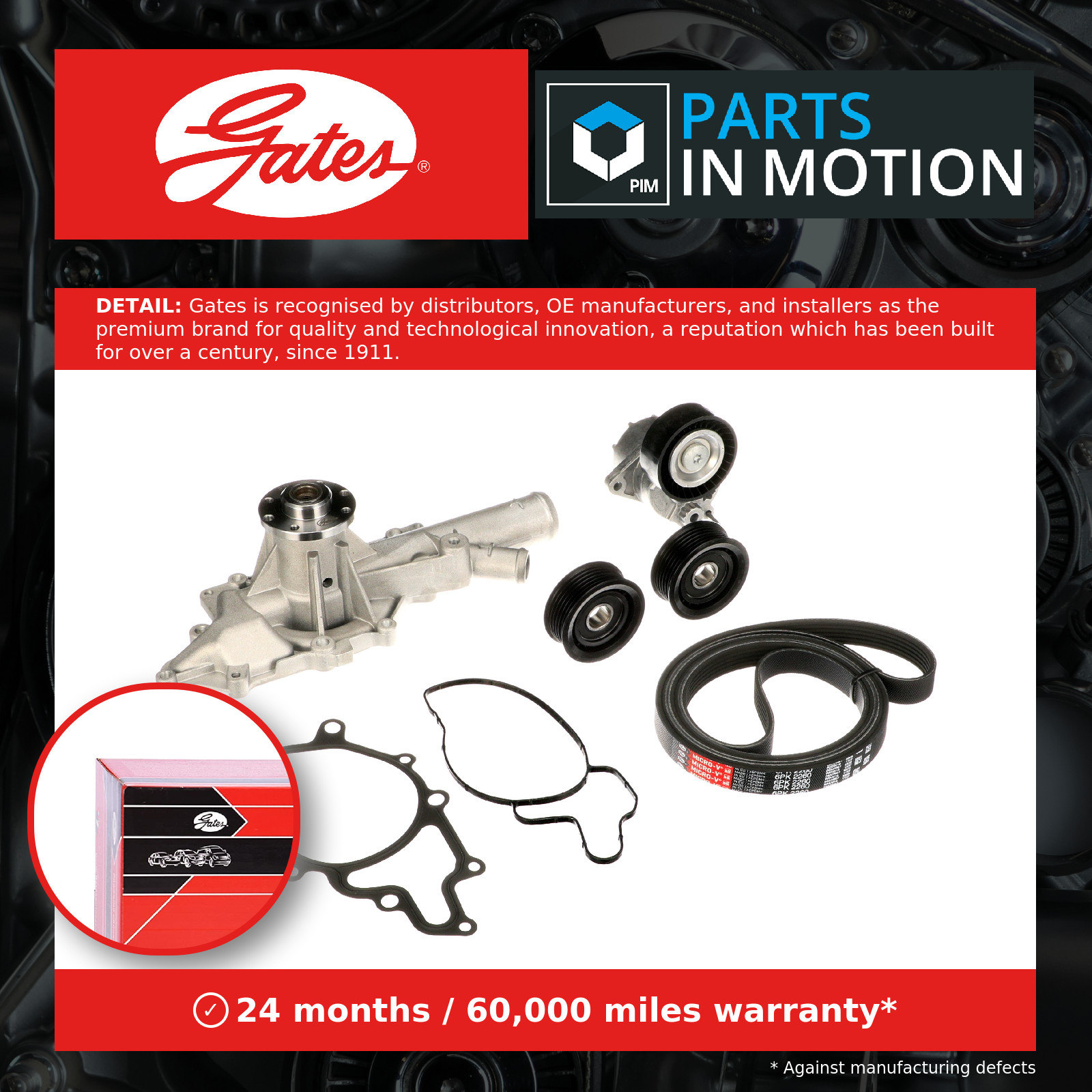 GATES-OE KP26PK2260-2 Water Pump + V-Ribbed Belt Kit for MERCEDES-BENZ,MERCEDES- - Image 12