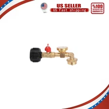 Propane Bottle Refill Adapter with Pressure Gauge & Valve