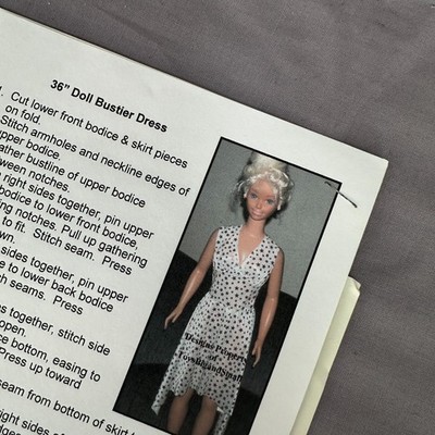 Toys Big and Small 36'' Doll Bustier Dress Sewing Pattern Large Doll Clothes