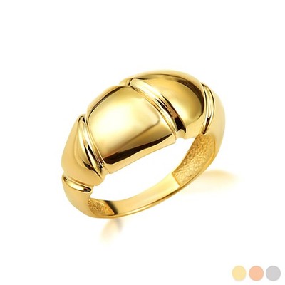 Gold Croissant Kuppelring (erhältlich in Gelb-/Rosé-/Weißgold)
