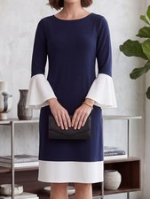 Tommy Hilfiger NWT Navy & White Bell-Sleeve Shift Dress