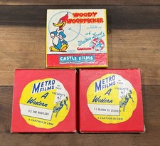 Cartoon Lot of 3 Films 8mm Films - Metro Westerns And Woody Woodpecker UNTESTED