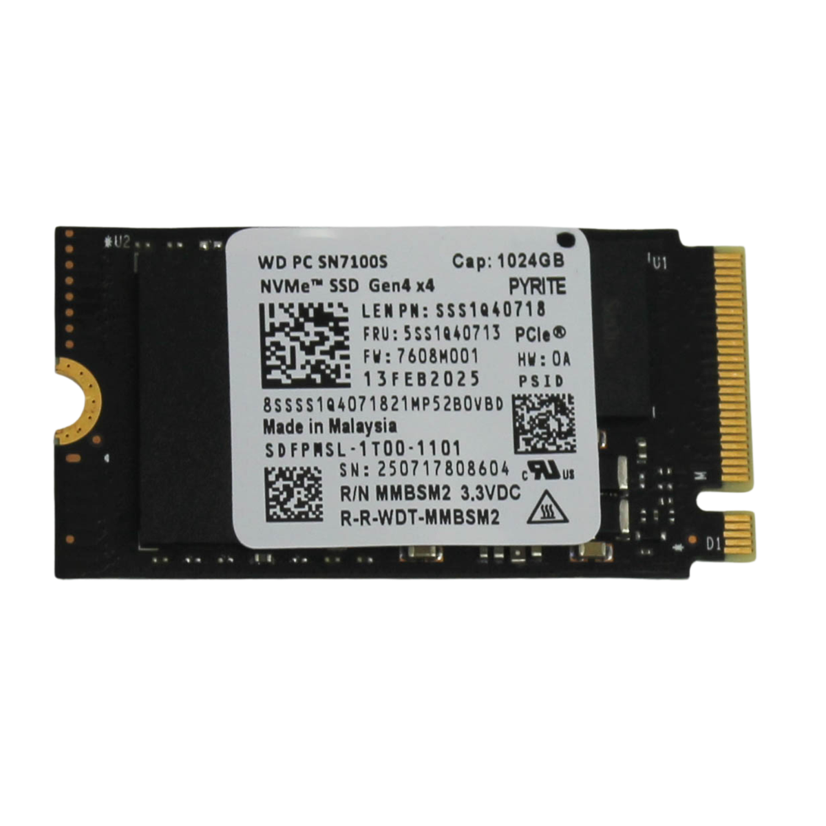 5SS1Q40713 LENOVO SSD 1TB M.2 2242 PCIE4X4 WD IDEAPAD 5 2-IN-1