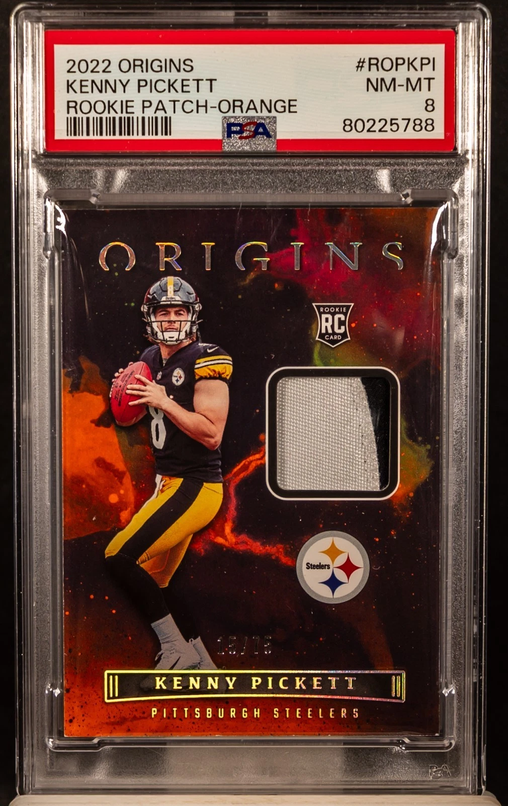 Kenny Pickett Panini Origins Rookie Patches #ROPKPI Orange