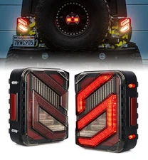 Clear Lens LED Rear Tail Lights Brake Turn signal For 2007-2018 Jeep Wrangler JK