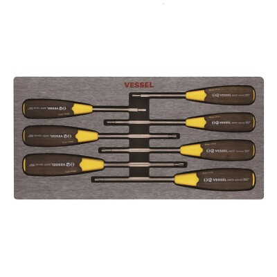 Vessel 7pc Non-Slip Torx Tamperproof Security Screwdriver Set Wood Composite