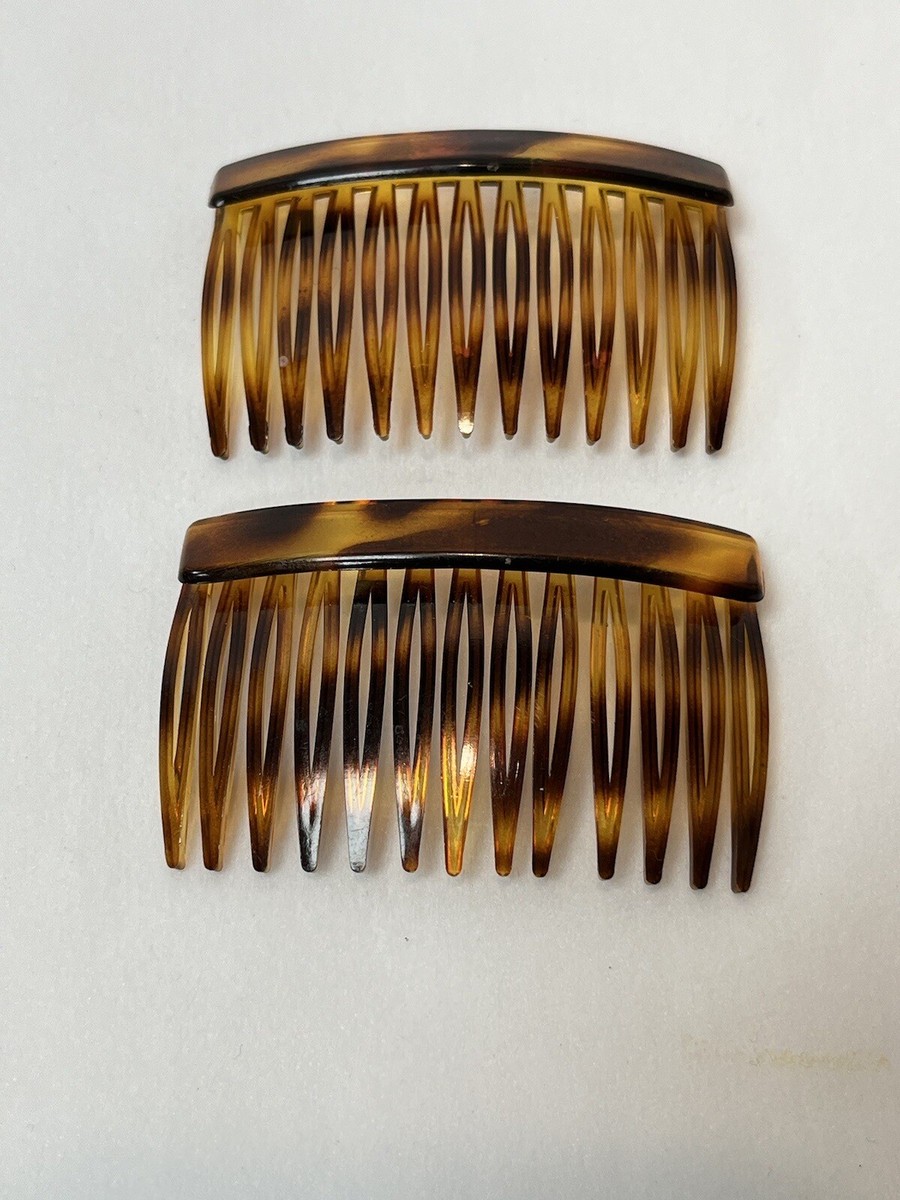 Vintage Tortoiseshell Hair Barrette Comb Lot Goody Unbranded‎ Vintage Goody Tortoise Shell Hair Comb Set – 2 Side Combs  main image 4