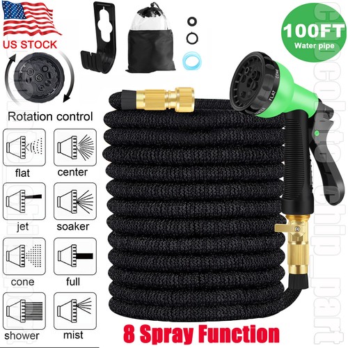 50ft Or 100ft Expandable Garden Hose – Heavy Duty, 4X Stronger, With Nozzle & Spray Gun (YUNSTRFLY)