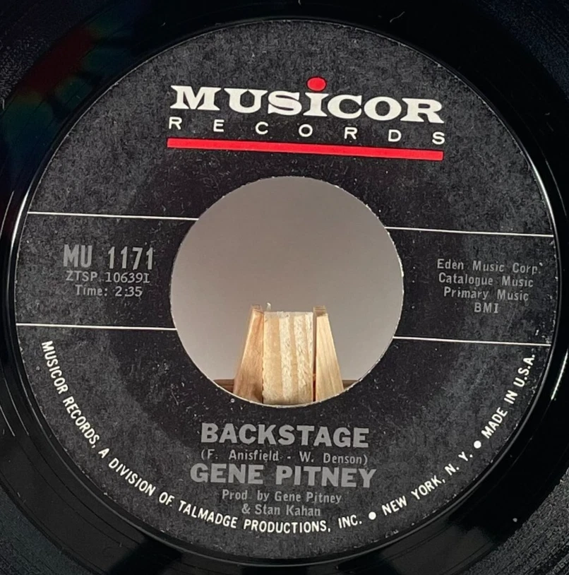 GENE PITNEY 45 RPM BACKSTAGE / BLUE COLOR—EX Foto 3 de 4