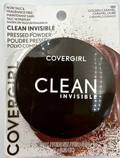 Covergirl Clean Invisible Pressed Powder .38oz Face Makeup 180 Golden Caramel
