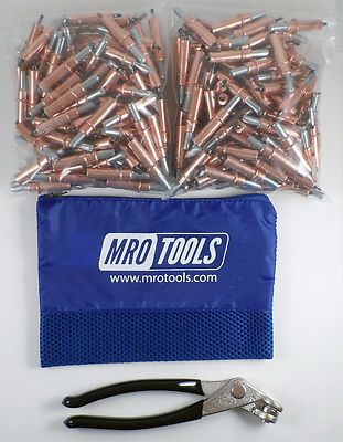 200 1/8 Cleco Sheet Metal Fasteners Plus Cleco Pliers w/ Carry Bag (K1S200-1/8)