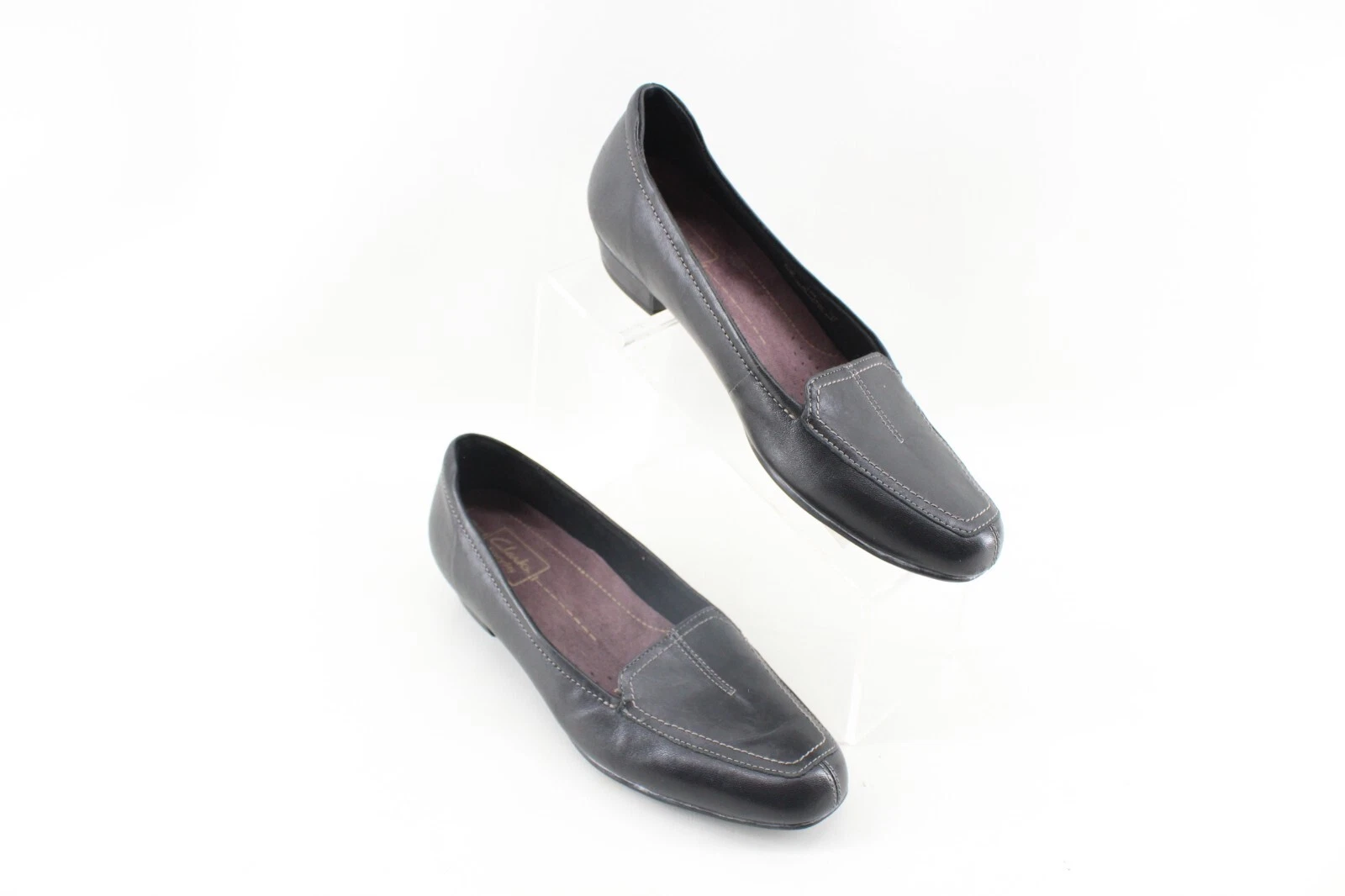 Mocassino Clarks Everyday donna 85130 taglia 8 5M nero in pelle tacco basso