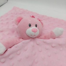 Baby Starters Hugs Kisses Pink Bear Minky Satin Dots Lovey Security Blanket
