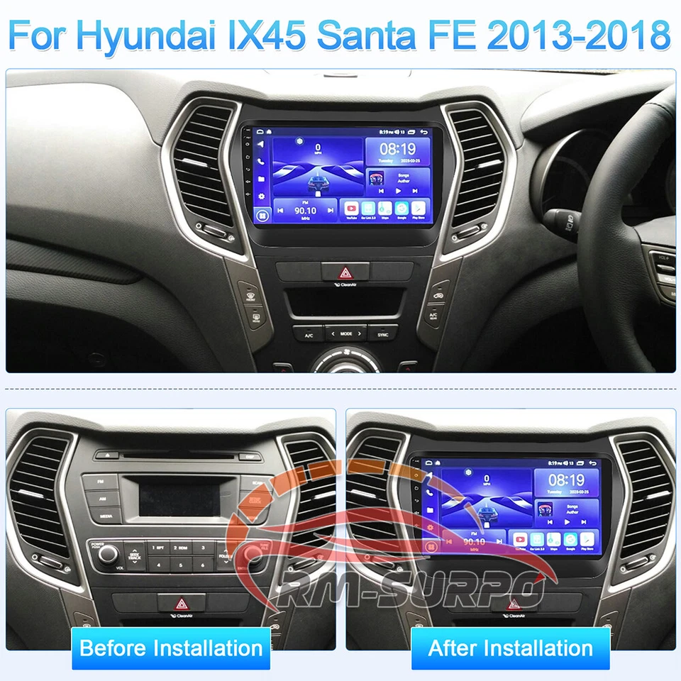 fit for Carplay Car Stereo Radio GPS Navi FM For Hyundai Santa Fe IX45 2013-2018 - Изображение 2 из 4