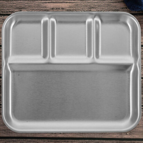 Stainless Steel Divided Seasoning Plate Snack Serving Plate Compartment Dipping