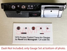 1978 PONTIAC FIREBIRD TRANS AM GAUGE FACES for 1/24 scale REVELL MONOGRAM - READ