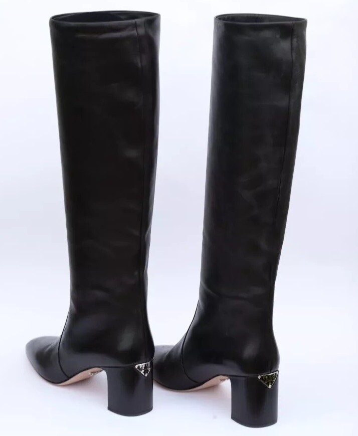 Prada Tronchetti Tall Knee High Riding Boots Size 40-US 10 in