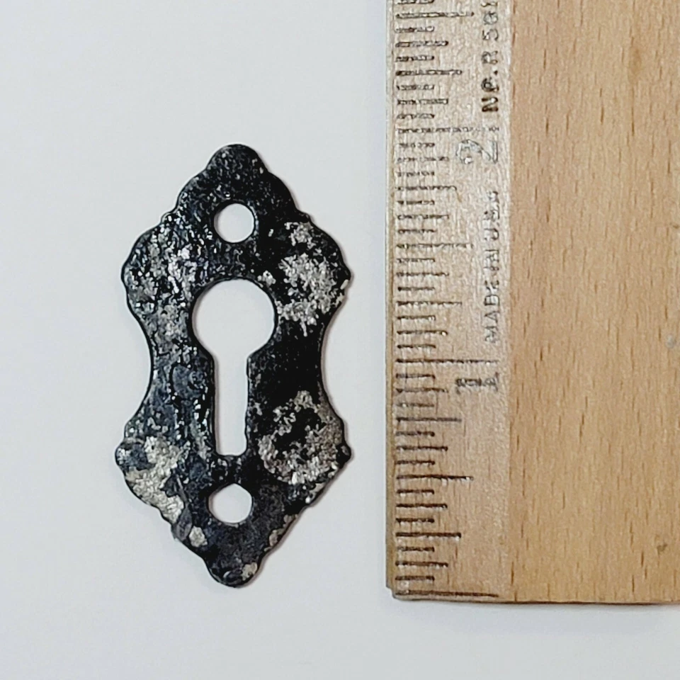 Llave esqueleto ornamentado de hierro fundido de colección agujero escudo salvamento herrajes 1 7/8" A Foto 2 de 4