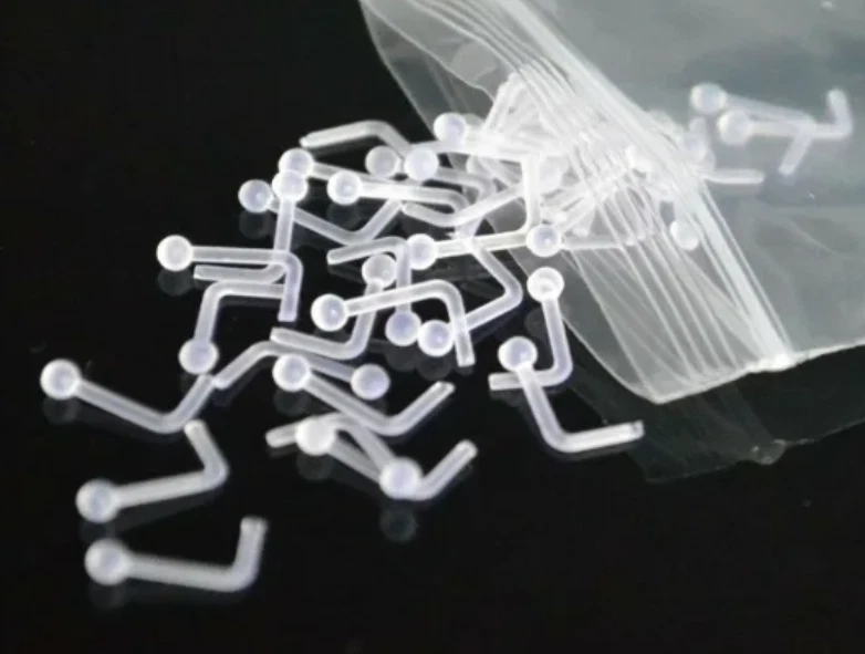 Barra de anillo de pasador de nariz oculta invisible transparente Bioflex flexible Foto 4 de 4