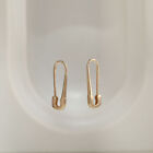 14K Solid Gold Natural Excellent Cut10Mm Safety Pin Pierced Earrings