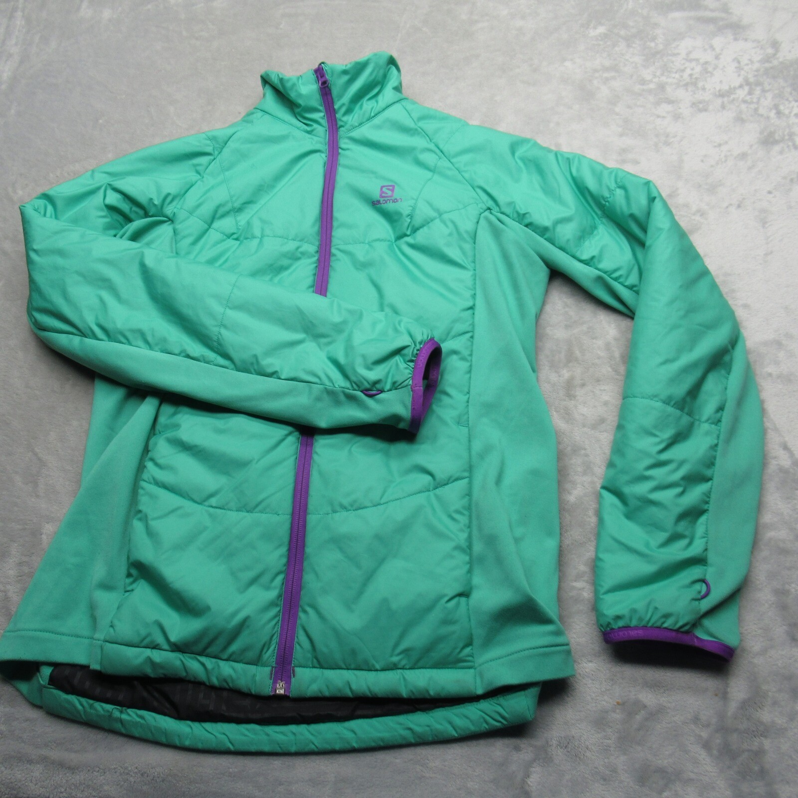 Giacca Salomon donna verde medio tasche isolata full zip puffer outdoor