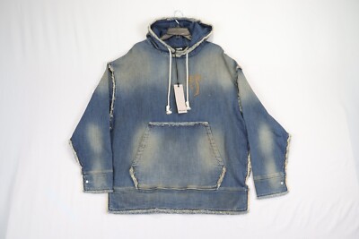 Palm Angels , o1rshd11223 Hooded Shirt in Navy Blue , BNWT 46