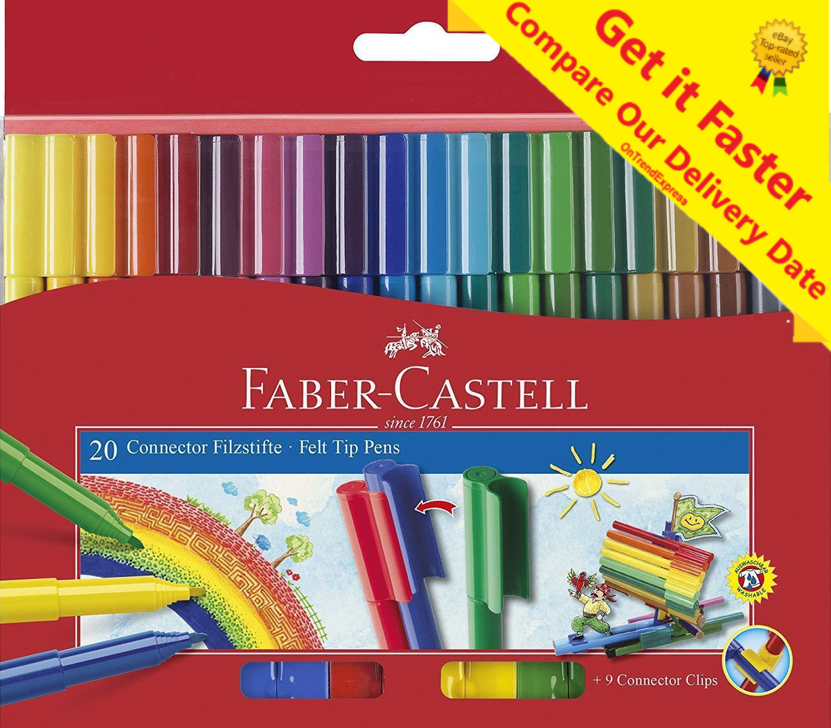 NEW Faber Castell Connector Pens Textas, Child Safe Washable