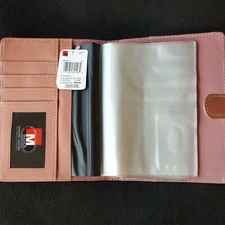 Mundi Mauve Pink Genuine Leather Wallet Credit Card Slots New