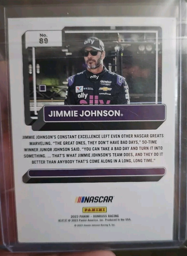 Jimmy Johnson Rookie Card Jimmie Johnson 2023 Panini Donruss Racing Red Variant Card # 89 163/299 ...