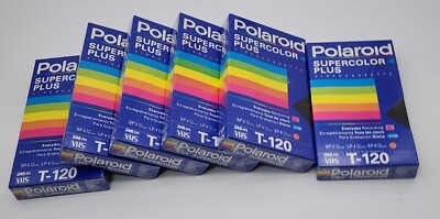 Polaroid Supercolor Plus T-120 Blank VHS Tapes  246m Sealed (Lot of 6)