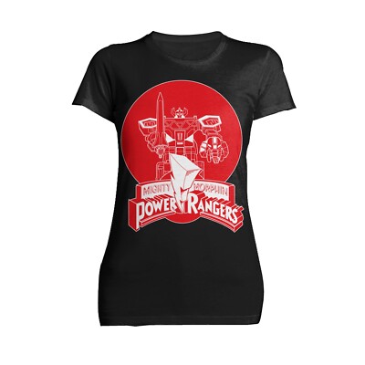 Power Rangers Logo Megazord Circle Official Damen SKINNY FIT T-Shirt
