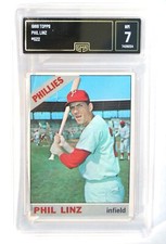 1966 TOPPS BASEBALL CARD #522  PHIL LINZ / PHILLIES  GMA GRADED 7 - NM   HIGH #