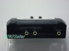 2 PORT 3.5mm STEREO Manual Sharing Switch AUX Audio Speaker selector  1m Cable