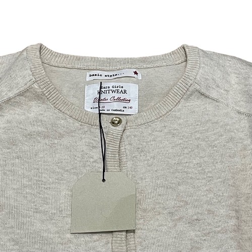 NWT Zara Knitwear Cardigan Sweater Girls 9/10 Y Winter Collection Buttons Beige - Picture 3 of 7