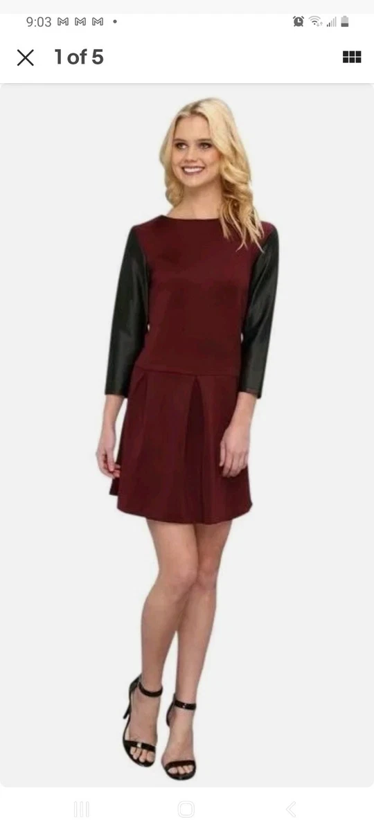 Burgundy scuba cheap dress