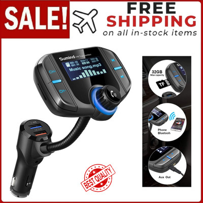 Upgraded Version Bluetooth FM Transmitter, Summan Wireless Radio Adapter Car Kit