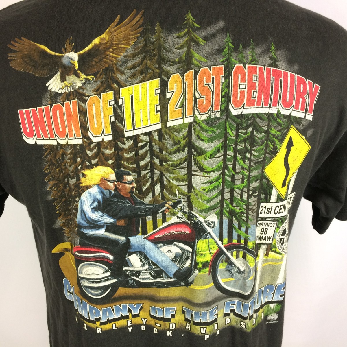 トップス Early 90s Harley-Davidson McCOY'S Vintage 80s 90s Harley Davidson Motorcycle Distressed Union