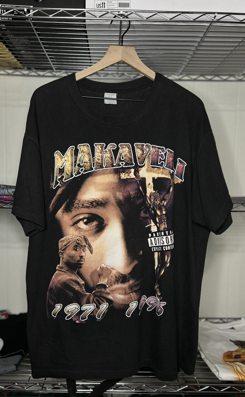 Vtg 90s Makaveli Tupac HBT Rap Tee Sz XXL (26x31) The Don 2pac Memorial T  Shirt