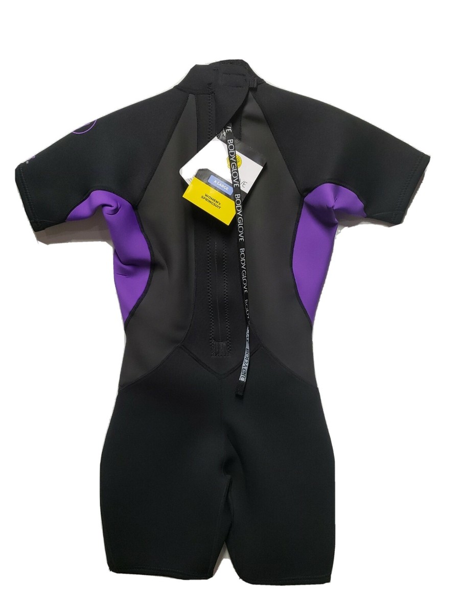 Women's Size Extra Large Body Glove Springsuit Black and Purple
