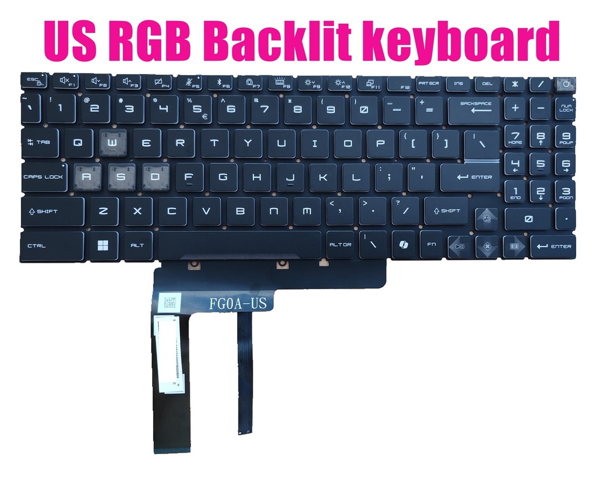 US 24Zone RGB Backlit keyboard for MSI Pulse 17 AI C1VGKG/C1VFKG