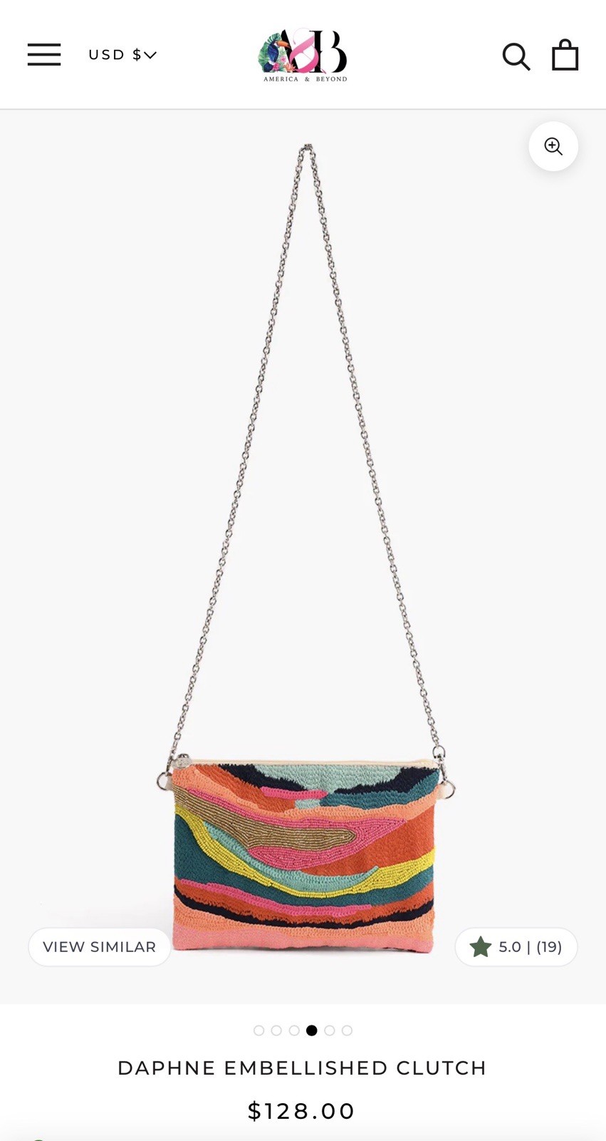 America & Beyond Daphne embellished clutch