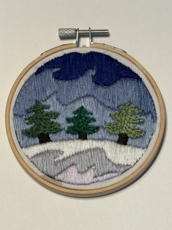 Mountain/holiday Wall Art, Mostly Good Condition (little Stain)