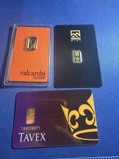1.25g 9999 Gold Bar Bundle. Valcambi 0.5g. Frontier Mint 0.5g. Tavex 0.25g