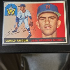 Topps 1955 Camilo Pascual Rookie #84 Washington Senators Baseball Trading Card. rookie card picture