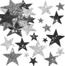 60 Pcs Iron on Star Patches Star Shaped Rhinestone Appliques Adhesive Glitter Pa