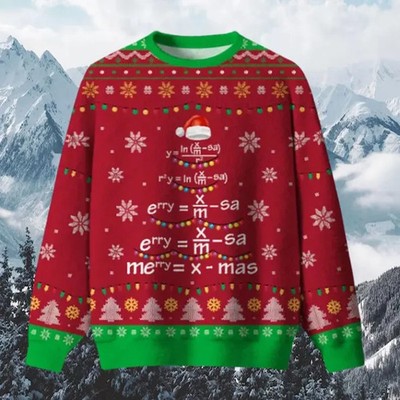 Funny Math Formula Ugly Christmas Sweater Merry X-Mas Equation Calculus Teacher
