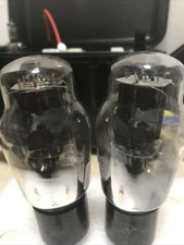 Sylvania 2A3 Foil Getter Black Plate NOS  Matched Pair Balance Tested On At-1000